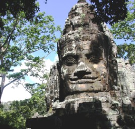 The smiling Buddha at Angkor Thom 
